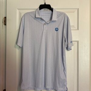 Peter Millar Light Blue Microprint Polo